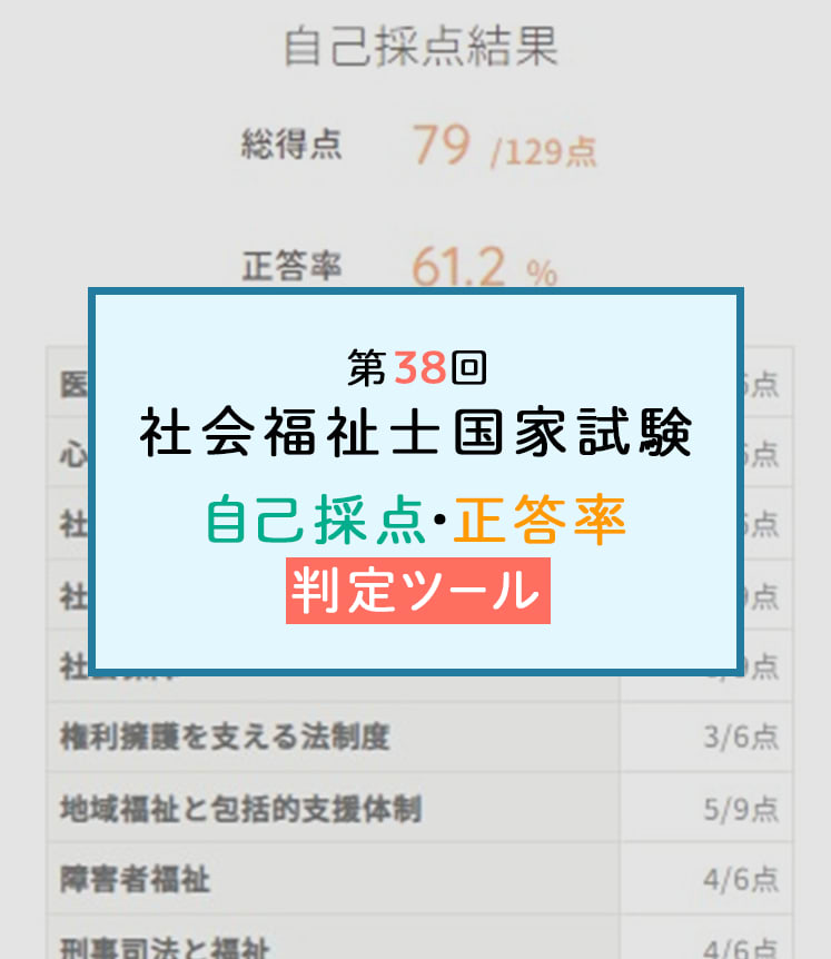 社会福祉士試験の合格ライン予測・自己採点ツール準備中